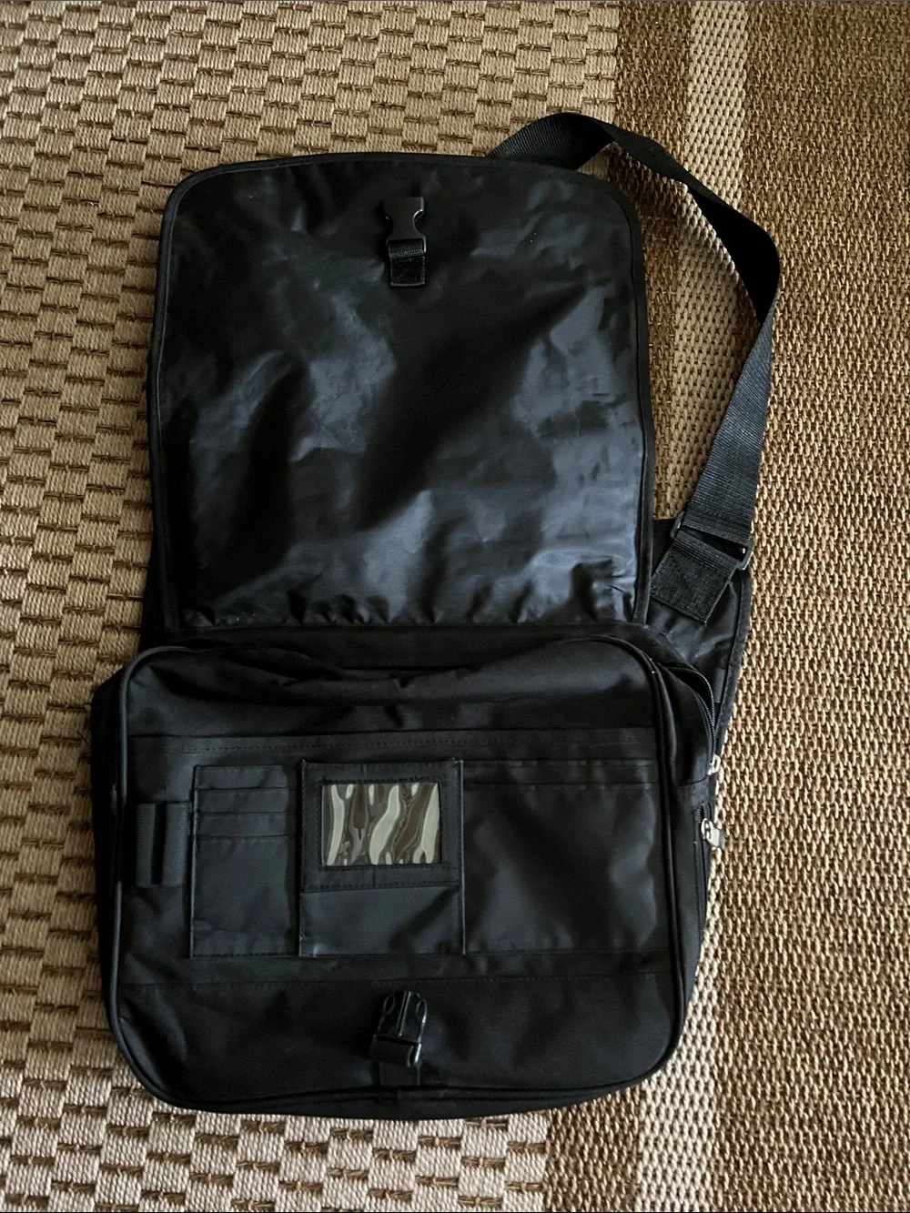 Saint Louis University Black Canvas Crossbody Messenger Bag